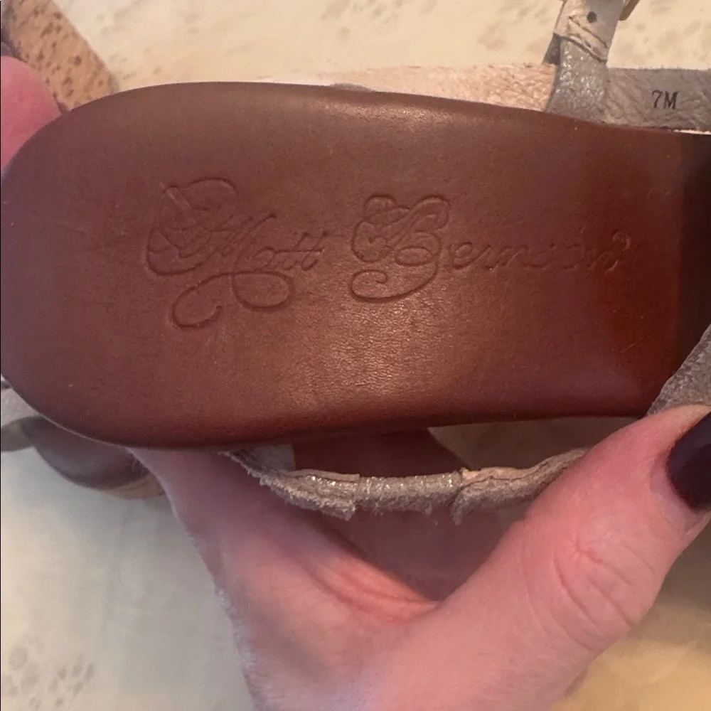 Matt Bernson Gray Strappy Cork Wedge Sandals – Women’s Size 7 - Picture 9 of 13